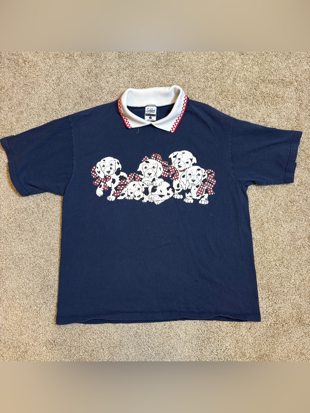 Rare Vintage Gopher Sport Puppy Graphic Tee L | Kitsch Funky 90s Aesthetic